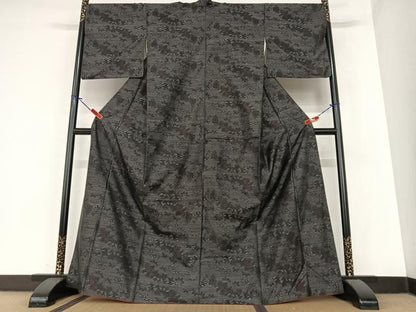 平和屋着物●本場大島紬　草花文　正絹　逸品　AABA0348zg