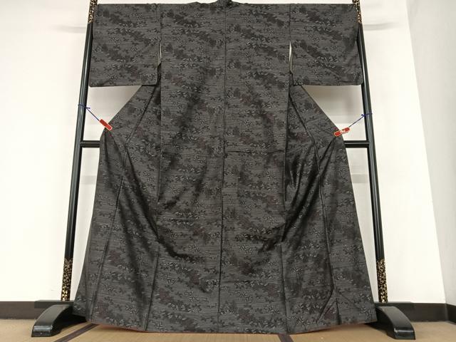 平和屋着物●本場大島紬　草花文　正絹　逸品　AABA0348zg