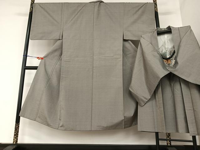 平和屋着物●男性 本場村山大島紬 アンサンブル 亀甲文様 正絹 逸品 AABA0351zg