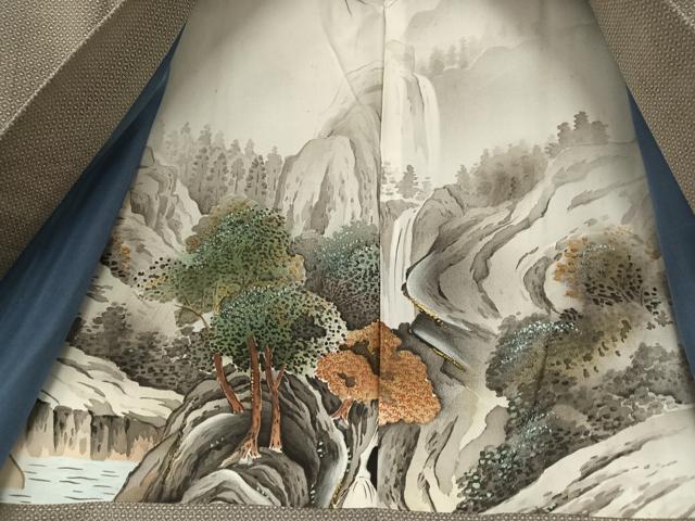 平和屋着物●男性 本場村山大島紬 アンサンブル 亀甲文様 正絹 逸品 AABA0351zg