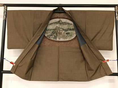 平和屋着物●男性　本場大島紬　アンサンブル　100亀甲　総詰　正絹　逸品　AABA0352zg