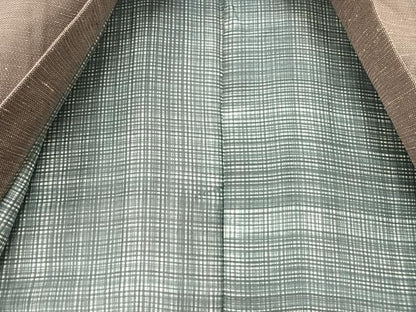 平和屋着物●男性　紬　アンサンブル　亀甲文様　正絹　逸品　AABA0355zg