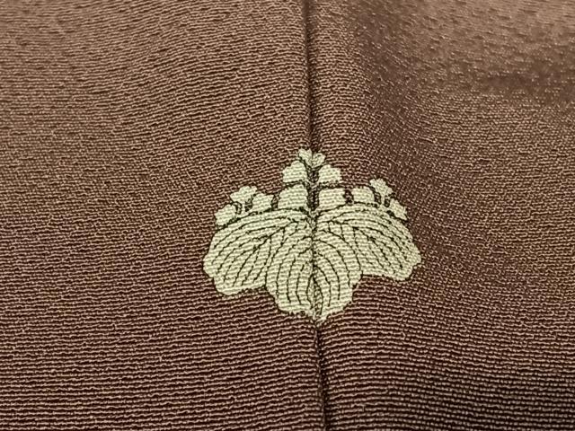 平和屋着物●上質な色無地　黒鳶色　正絹　逸品　AABA0369zg
