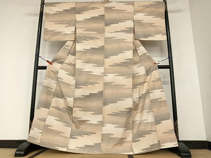 平和屋着物●上質な紬 雲重ね文 正絹 逸品 AABA0379zg
