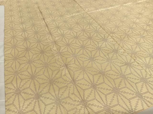 平和屋着物●上質な紬 麻の葉文様 正絹 逸品 AABA0391zg