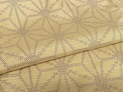 平和屋着物●上質な紬 麻の葉文様 正絹 逸品 AABA0391zg