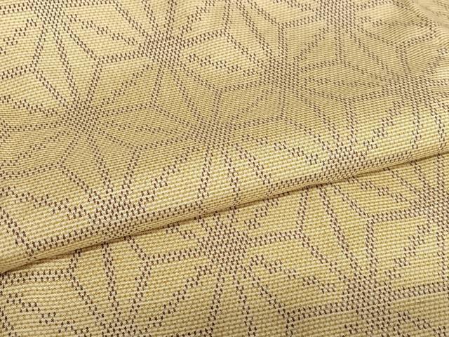 平和屋着物●上質な紬 麻の葉文様 正絹 逸品 AABA0391zg