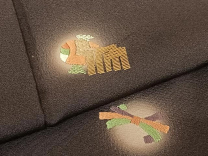 平和屋着物●訪問着　竹屋町刺繍　ほたる暈し　吉祥文　正絹　逸品　AABA0416zg