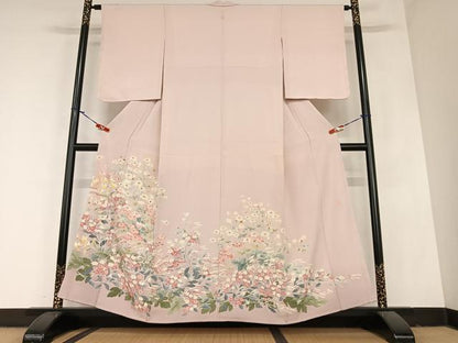 平和屋着物●本加賀友禅作家 明博 色留袖 草花文 正絹 逸品 未使用 AABA0424zg