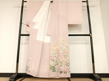 平和屋着物●本加賀友禅作家 明博 色留袖 草花文 正絹 逸品 未使用 AABA0424zg