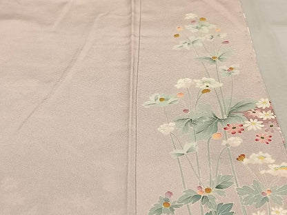 平和屋着物●本加賀友禅作家 明博 色留袖 草花文 正絹 逸品 未使用 AABA0424zg