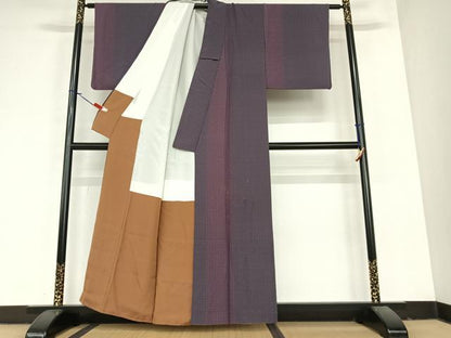 平和屋着物●上質な小紋　型染め　小花尽くし　正絹　逸品　AABA0429zg
