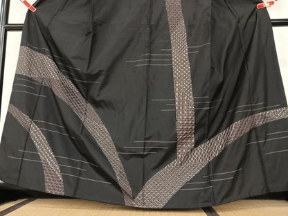 平和屋着物●本場染大島紬 訪問着 刺繍 刺し子 七宝文 青海波 正絹 逸品 AABA0430zg