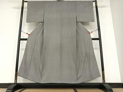 平和屋着物●江戸小紋　万筋　白色×黒色　正絹　逸品　AABA0439zg