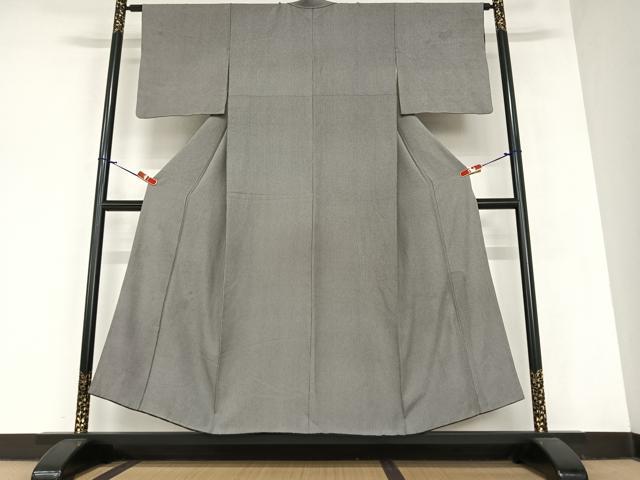 平和屋着物●江戸小紋　万筋　白色×黒色　正絹　逸品　AABA0439zg