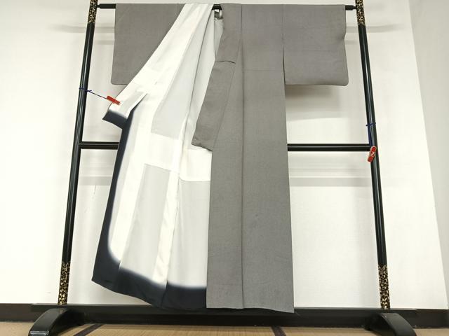 平和屋着物●江戸小紋　万筋　白色×黒色　正絹　逸品　AABA0439zg