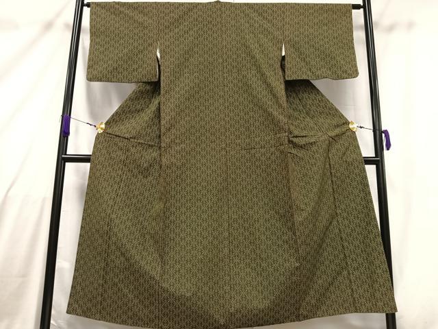 平和屋着物■上質な紬　花尽し　正絹　逸品　AABA0502oa