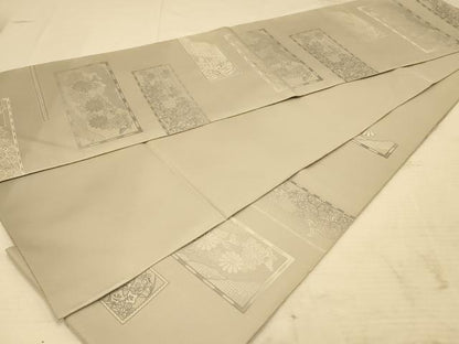 平和屋着物◎綴れ　六通柄袋帯　草花文　正絹　逸品　AABA0546tn