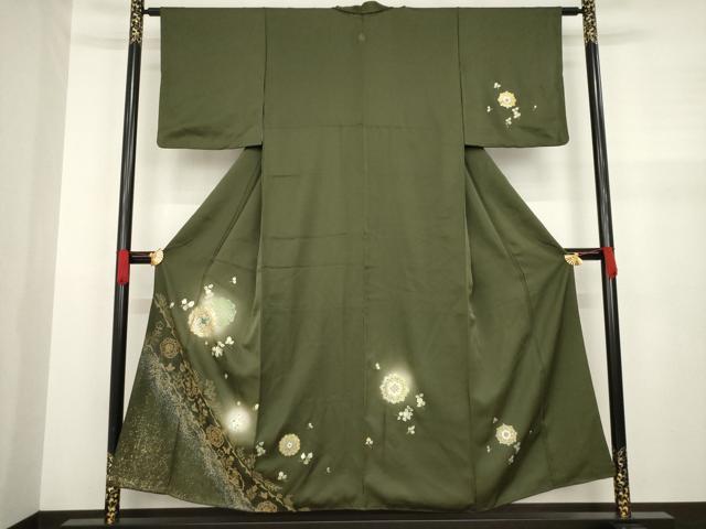 平和屋着物●訪問着 螺鈿 舞花文 暈し染め 金糸 金彩 正絹 逸品 AABA0779ck