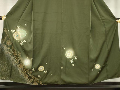 平和屋着物●訪問着 螺鈿 舞花文 暈し染め 金糸 金彩 正絹 逸品 AABA0779ck