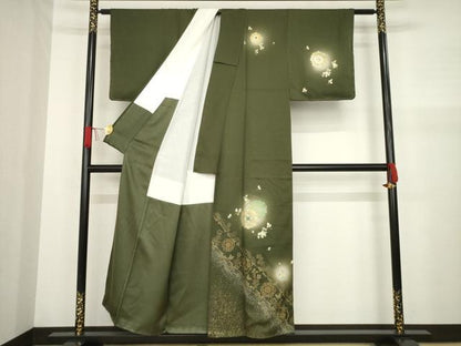 平和屋着物●訪問着 螺鈿 舞花文 暈し染め 金糸 金彩 正絹 逸品 AABA0779ck