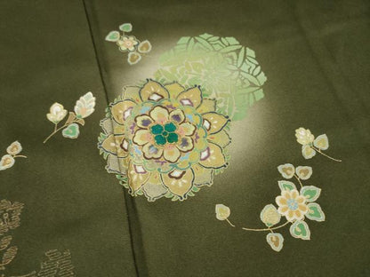 平和屋着物●訪問着 螺鈿 舞花文 暈し染め 金糸 金彩 正絹 逸品 AABA0779ck