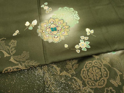 平和屋着物●訪問着 螺鈿 舞花文 暈し染め 金糸 金彩 正絹 逸品 AABA0779ck