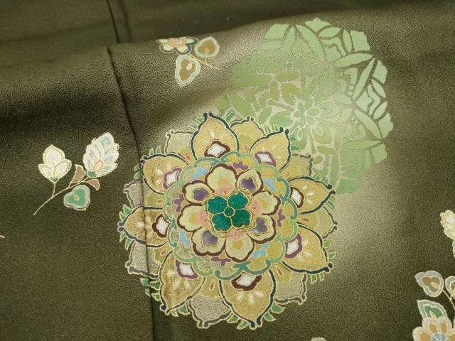 平和屋着物●訪問着 螺鈿 舞花文 暈し染め 金糸 金彩 正絹 逸品 AABA0779ck