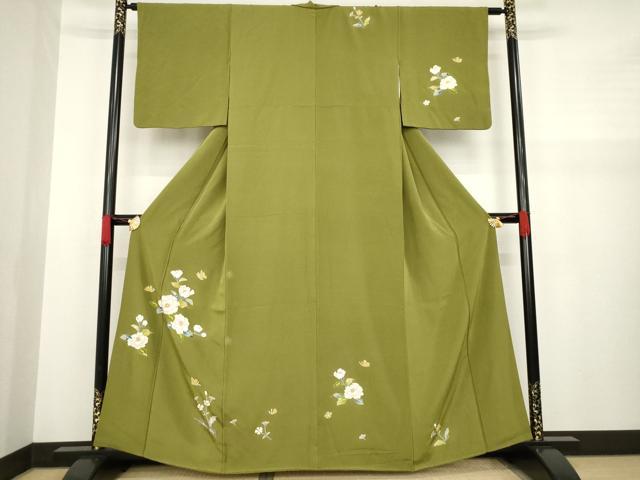 平和屋着物●訪問着 花蝶文 金彩 正絹 逸品 AABA0782ck