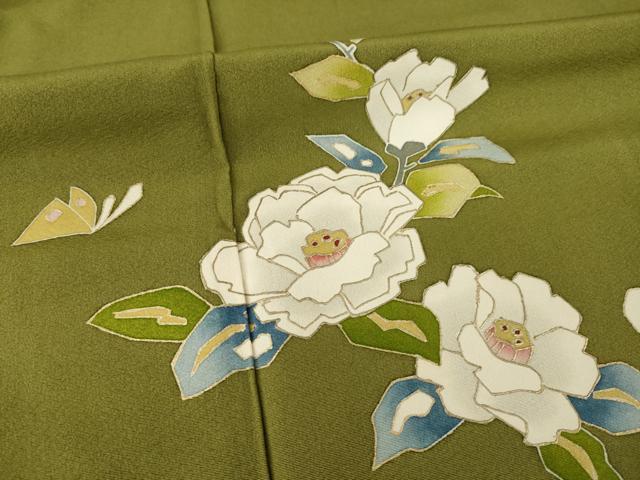 平和屋着物●訪問着 花蝶文 金彩 正絹 逸品 AABA0782ck