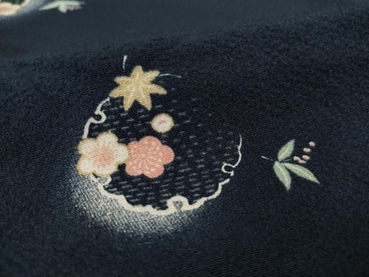 平和屋着物●上質な小紋 雪輪花文 暈し染め 正絹 逸品 AABA0789ck