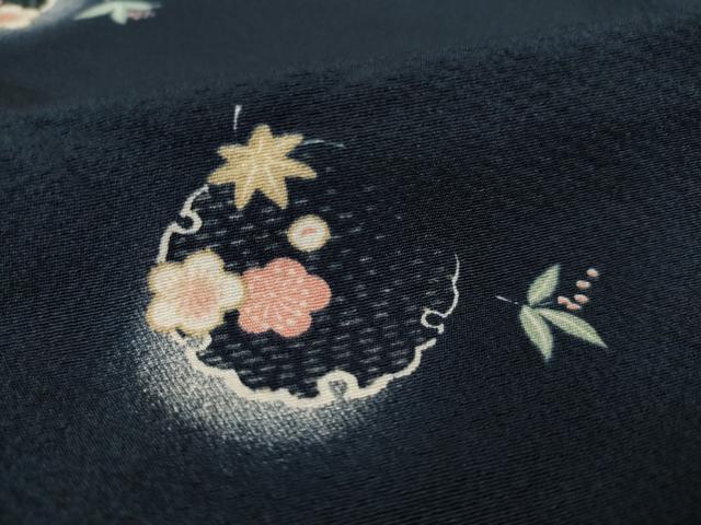平和屋着物●上質な小紋 雪輪花文 暈し染め 正絹 逸品 AABA0789ck