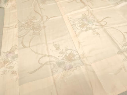平和屋着物■長襦袢 無双仕立て 花鼓地紋 暈し染め 正絹 逸品 AABA0930ja