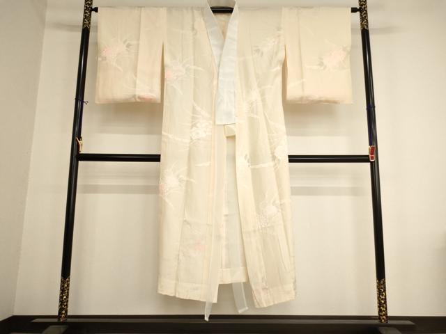 平和屋着物■長襦袢　無双仕立て　露芝花文　暈し染め　正絹　逸品　AABA0931ja