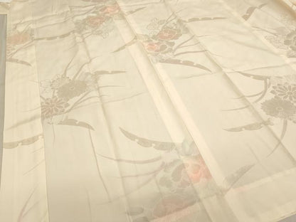 平和屋着物■長襦袢　無双仕立て　露芝花文　暈し染め　正絹　逸品　AABA0931ja