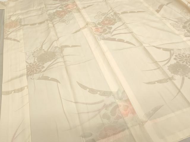 平和屋着物■長襦袢　無双仕立て　露芝花文　暈し染め　正絹　逸品　AABA0931ja