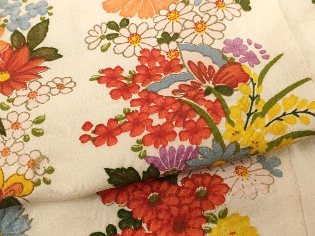 平和屋着物[]七五三　女の子　３歳　祝着　花蝶間道　金彩　正絹　逸品　AABA1239ja