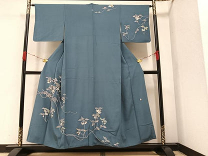 平和屋着物●訪問着 友禅 作家物 枝花文 正絹 逸品 AABA1252ph