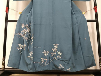 平和屋着物●訪問着 友禅 作家物 枝花文 正絹 逸品 AABA1252ph