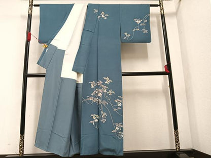 平和屋着物●訪問着 友禅 作家物 枝花文 正絹 逸品 AABA1252ph