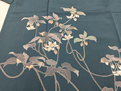 平和屋着物●訪問着 友禅 作家物 枝花文 正絹 逸品 AABA1252ph