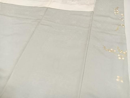 平和屋着物●訪問着　駒刺繍　黄金繭　流水枝花文　源氏香　金彩　正絹　逸品　AABA1253ph