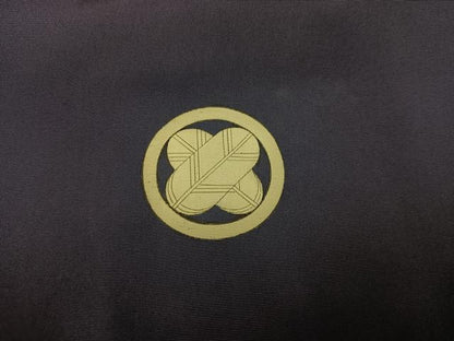 平和屋着物●男性 色紋付 羽織セット 着物：青褐色 羽織：褐色 正絹 逸品 AABA1278ph
