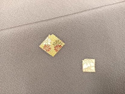平和屋着物●訪問着 駒刺繍 色紙草花文 金彩 正絹 逸品 AABA1282ph