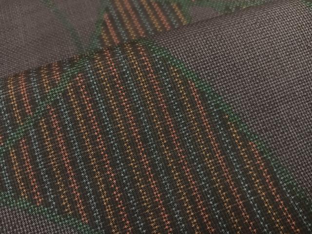 平和屋着物●本場大島紬　一元7マルキ　幾何学文様　正絹　逸品　AABA1301ph