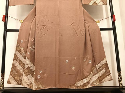 平和屋着物●訪問着 絞り 刺繍 宝尽くし 金銀彩 正絹 逸品 AABA1302ph