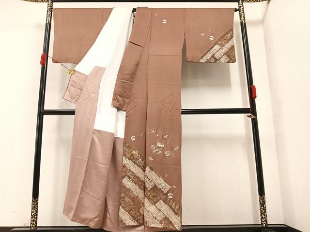 平和屋着物●訪問着 絞り 刺繍 宝尽くし 金銀彩 正絹 逸品 AABA1302ph