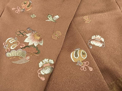平和屋着物●訪問着 絞り 刺繍 宝尽くし 金銀彩 正絹 逸品 AABA1302ph