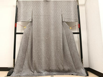 平和屋着物●上質な小紋　総絞り　ロング丈　正絹　逸品　AABA1306ph