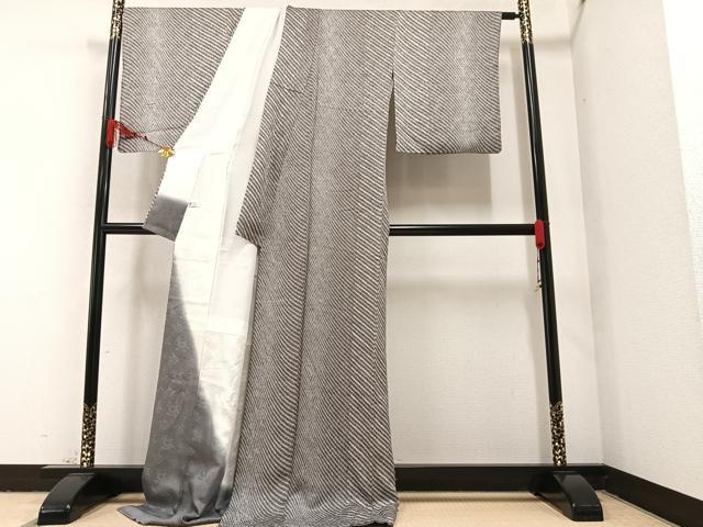 平和屋着物●上質な小紋　総絞り　ロング丈　正絹　逸品　AABA1306ph